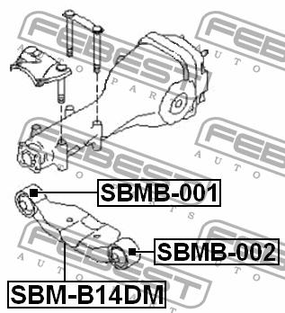 Silent block gearbox rear axle Febest SBMB-002