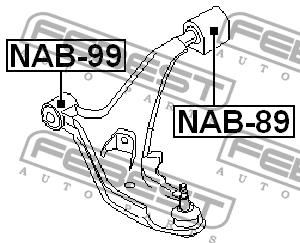 Silent block front lower arm front Febest NAB-99