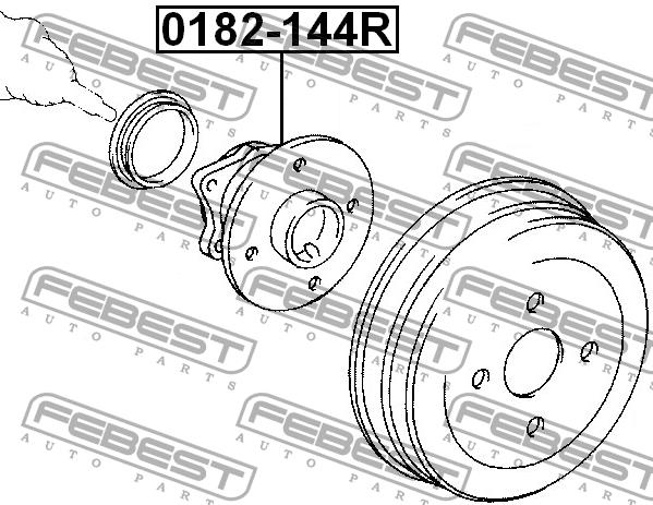 Rear wheel hub Febest 0182-144R