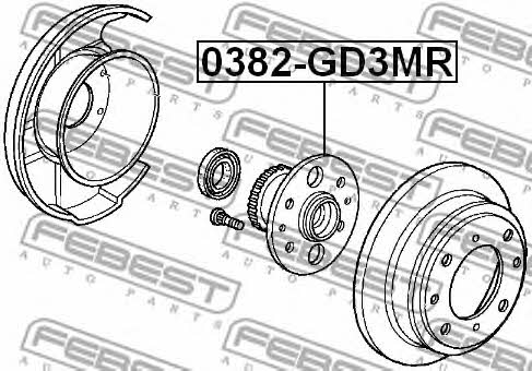 Wheel hub Febest 0382-GD3MR