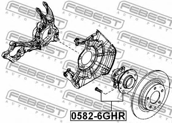 Rear wheel hub Febest 0582-6GHR