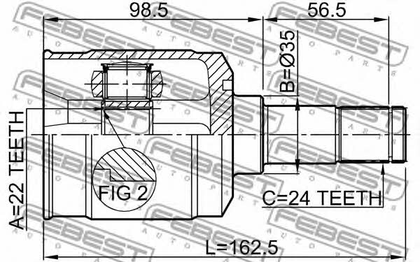 CV joint Febest 0511-323FLH