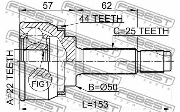 CV joint Febest 0410-004A44