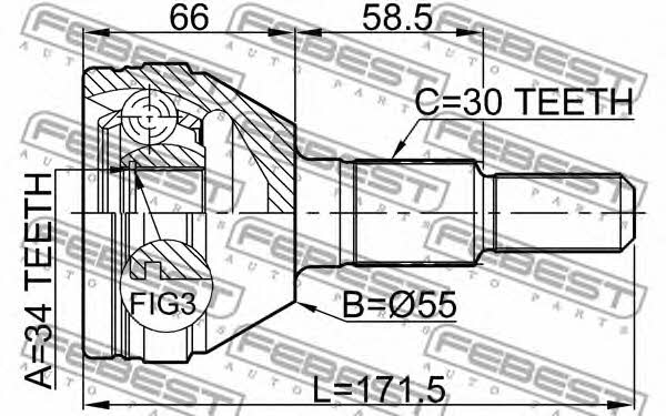 CV joint Febest 1010-CAP