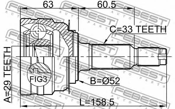 Febest CV joint – price 187 PLN