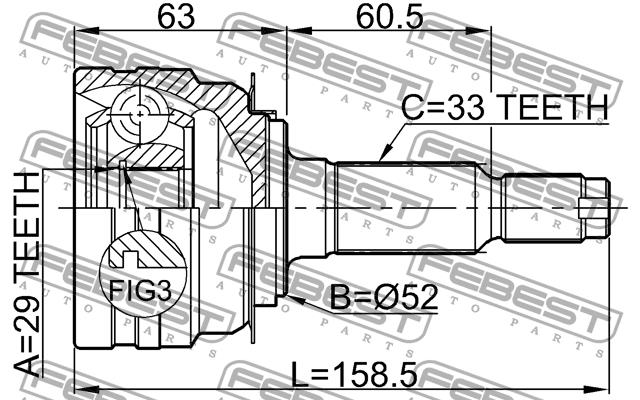 CV joint Febest 1110-J150