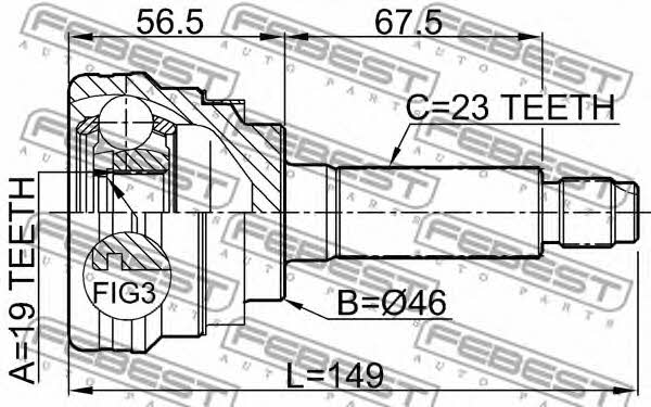 Febest CV joint – price 122 PLN
