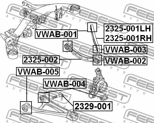 Febest Silent block, rear lower arm – price [object Object] PLN