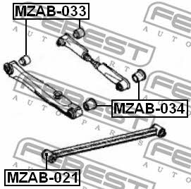 Silent block rear wishbone Febest MZAB-033