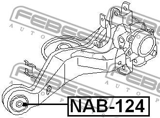 Silent block rear trailing arm Febest NAB-124