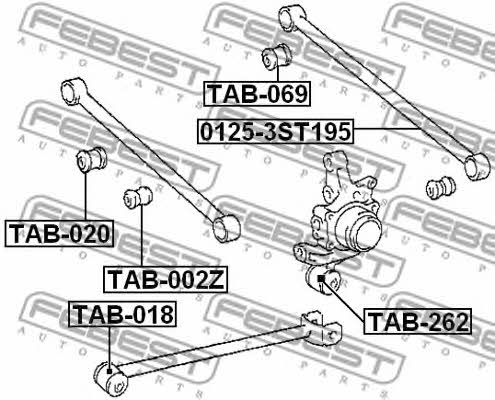 Febest Silent block rear wishbone – price [object Object] PLN