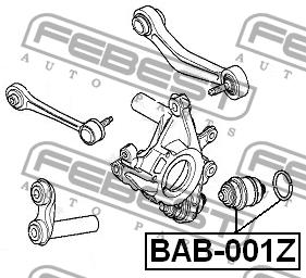 Rear axle bush, lower Febest BAB-001Z