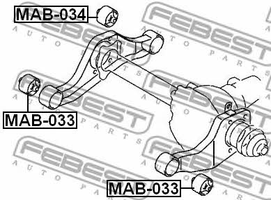 Silent block differential Febest MAB-033
