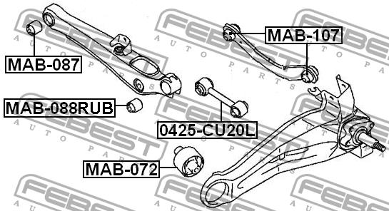 Silent block rear cross link Febest MAB-088RUB