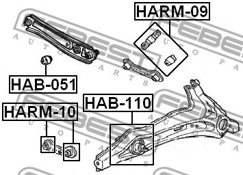 Febest Silent block, rear lower arm – price [object Object] PLN
