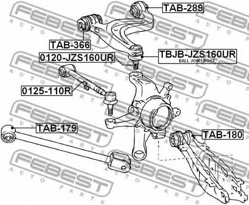 Febest Silent block, rear lower arm – price [object Object] PLN