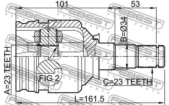CV joint Febest 0111-1NZFE