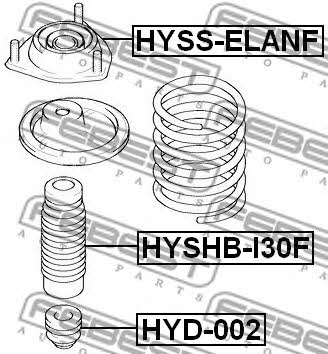 Strut bearing with bearing kit Febest HYSS-ELANF
