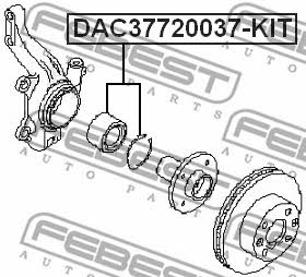 Front Wheel Bearing Kit Febest DAC37720037-KIT