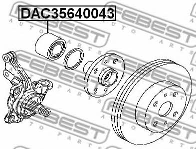 Front wheel bearing Febest DAC35640043