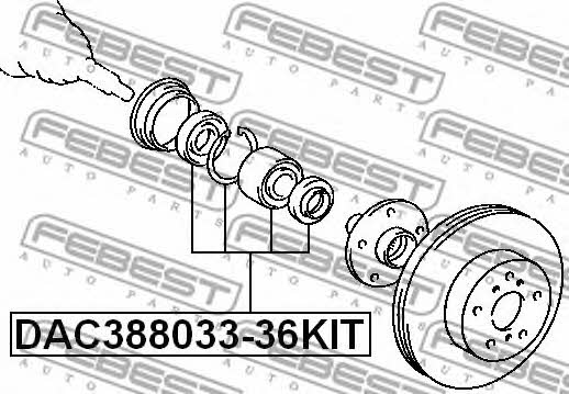 Front Wheel Bearing Kit Febest DAC388033-36KIT