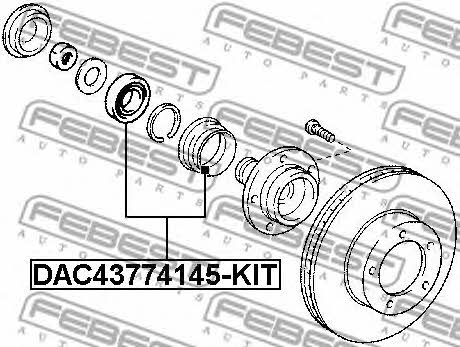 Front wheel bearing Febest DAC43774145-KIT