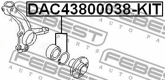 Front Wheel Bearing Kit Febest DAC43800038-KIT