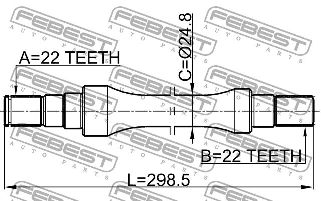 Right axle shaft Febest 0712-BAL