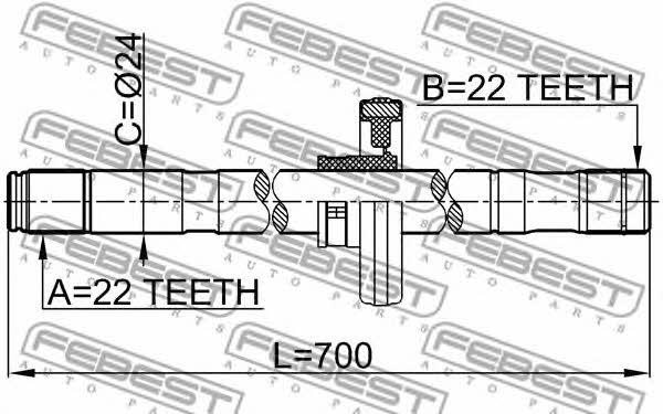 Febest Right axle shaft – price [object Object] PLN
