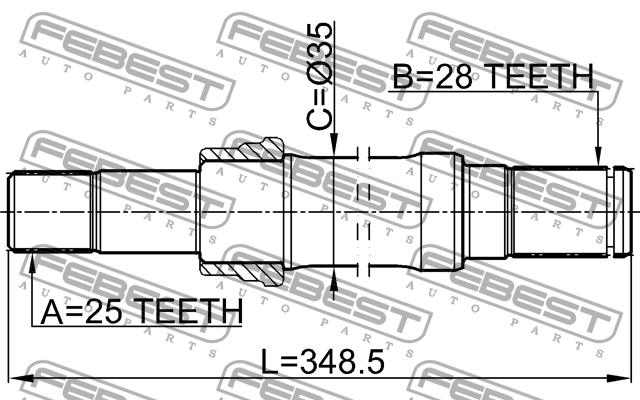 Right axle shaft Febest 1512-001
