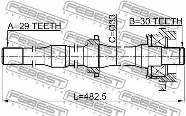 Febest Right axle shaft – price 459 PLN