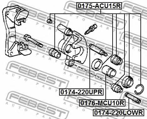 Rear brake caliper piston Febest 0176-MCU10R