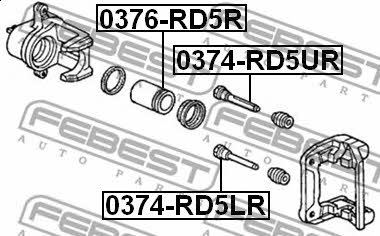 Rear brake caliper piston Febest 0376-RD5R