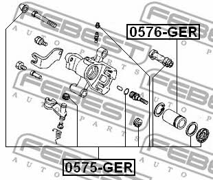Rear brake caliper piston Febest 0576-GER