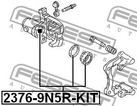 Rear brake caliper piston Febest 2376-9N5R-KIT