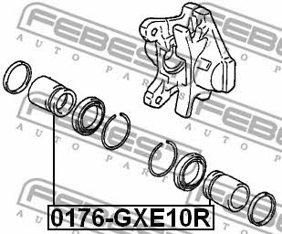 Rear brake caliper piston Febest 0176-GXE10R
