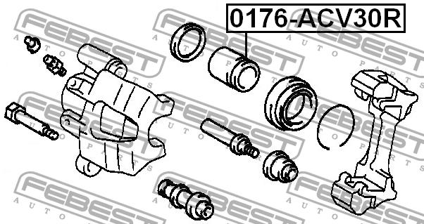 Rear brake caliper piston Febest 0176-ACV30R