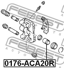 Rear brake caliper piston Febest 0176-ACA20R