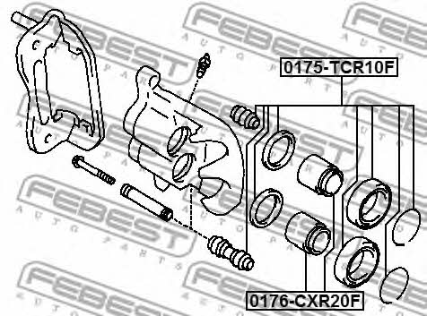 Front brake caliper piston Febest 0176-CXR20F