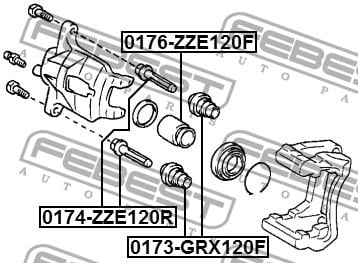 Front brake caliper piston Febest 0176-ZZE120F