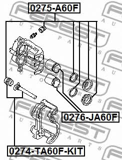 Front brake caliper piston Febest 0276-JA60F