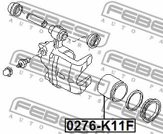 Front brake caliper piston Febest 0276-K11F