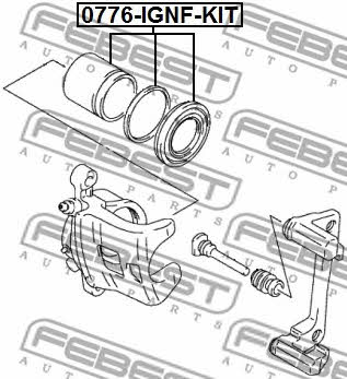 Febest Front brake caliper piston – price 42 PLN