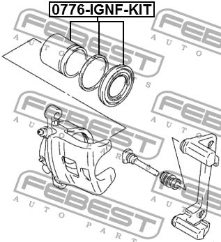 Front brake caliper piston Febest 0776-IGNF-KIT