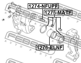 Front brake caliper piston Febest 1276-ELNF