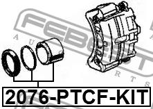 Front brake caliper piston Febest 2076-PTCF-KIT