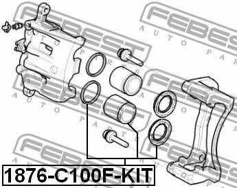 Front brake caliper piston Febest 1876-C100F-KIT