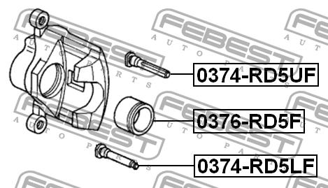 Front brake caliper piston Febest 0376-RD5F