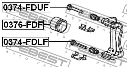 Front brake caliper piston Febest 0376-FDF