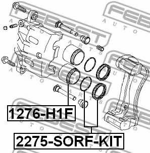 Front brake caliper piston Febest 1276-H1F